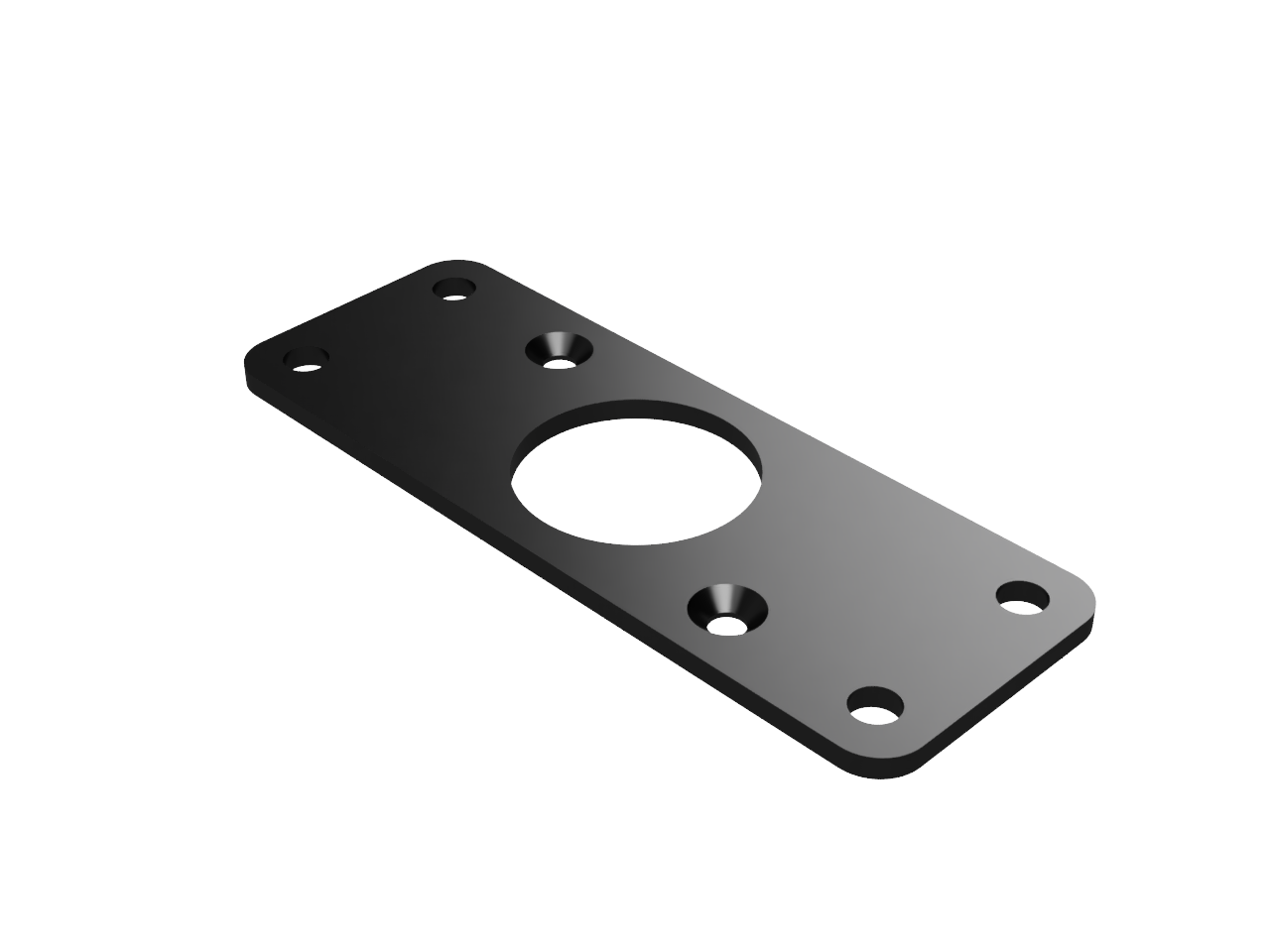 Render of the v2 to v3 panel mounting adapter plate