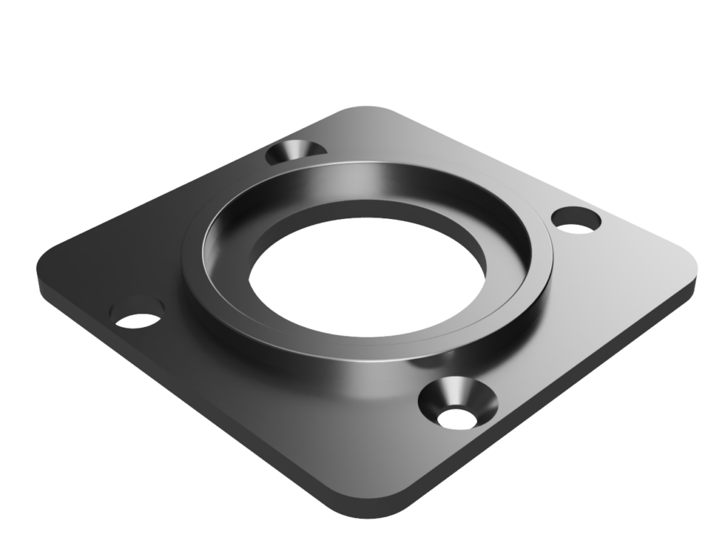 Render of the 32mm aircraft panel mount adapter plate