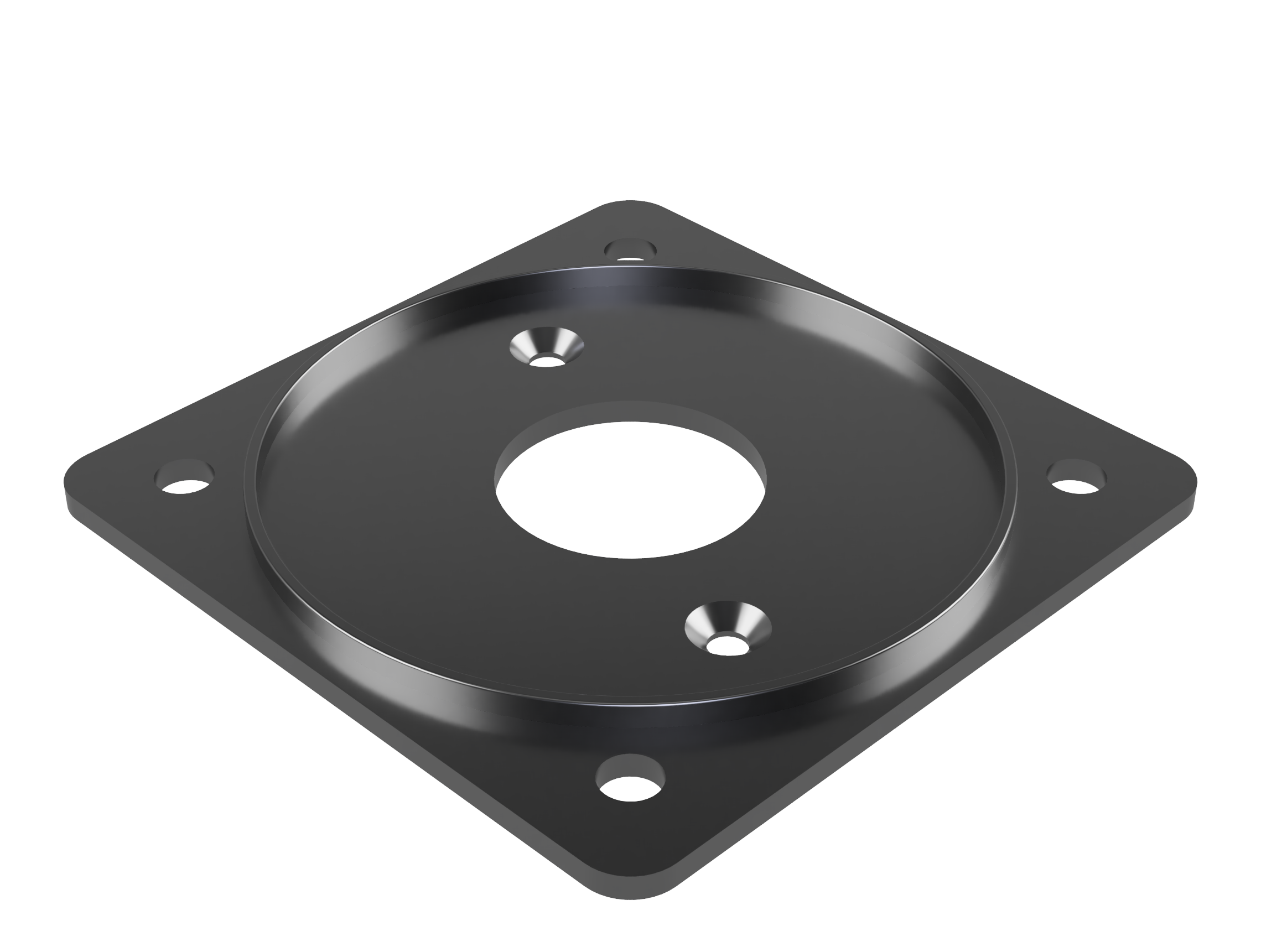 Render of 57mm aircraft panel mount adapter plate